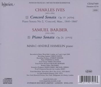 Marc-Andre Hamelin - Ives: Concord Sonata; Barber: Piano Sonata